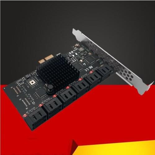 Chia Mining ASM1064 PCIE SATA PCI-E Adapter 12 Port SATA 3 6GB to PCI Express X1 Controller Expansion Card SATA Multiplier Riser