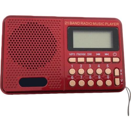 Digital Radio Speaker Portable Mini FM/AM/SW Radio USB TF MP3 Music Player Telescopic Antenna Handsfree Pockets Receiver Outdoor