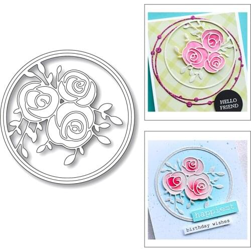 Valentines Day 3D Rose Flower Circle 2020 New Metal Cutting Dies For DIY Scrapbooking Album Decorative Embossing Craft Dies Cut