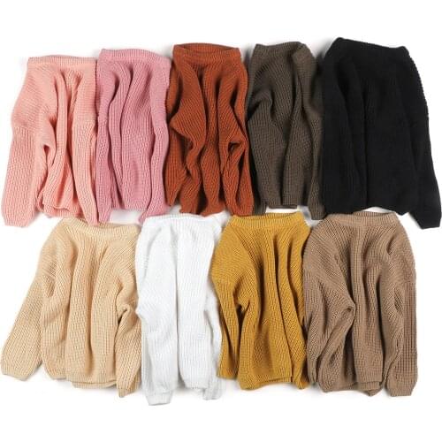 Baby Plain Sweater O Neck Kids Winter Soft Wool Clothing for Boys Girls Long Sleeve Tops