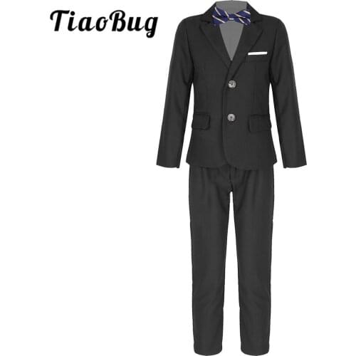 Kids Formal Dress Suit Flower Boys Suits for Weddings Blazer Pants Boy Gentleman Outfits Children Sets Birthday Party Dress