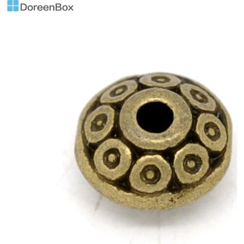 Doreen Box hot- 100 Bronze Tone Pattern Spacer Beads 6x4mm (B14895)