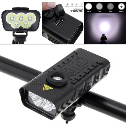 Built-in 2pcs Batteries Bike Light USB Rechargeable 6000 Lumen Bike Headlight LED 5T6 4 Mode Super Bright with Rotation Holder