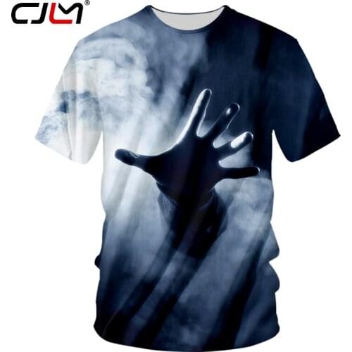 CJLM Man Casual Smoke O Neck Tshirt 3D Ghost Hand Tee Shirt Full Printed Chinese Style Mens Best Selling T-shirt