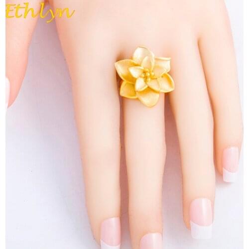 Ethlyn Adjustable Size Matte Gold Color Ring For Women Wedding Jewelry Ethiopian/African/Middle East Items R47