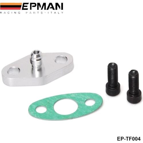 Turbo Oil Feed Inlet Flange Gasket Adapter Kit 4AN 4 AN Fitting T3 T3/T4 T04 EP-TF004