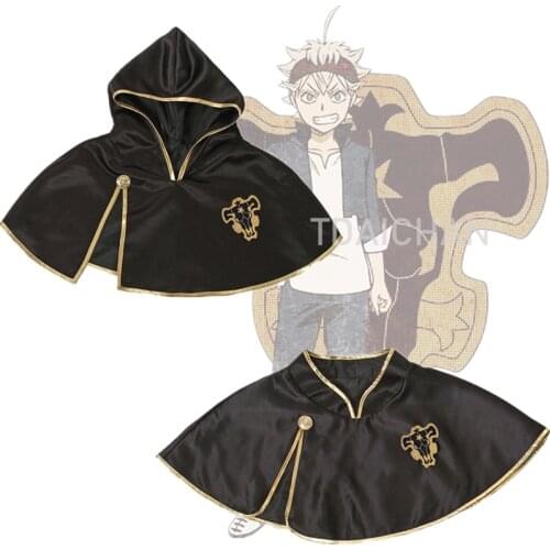 Anime Black Clover Asta Cosplay Costume Black Cape Hoodie Cloak Suit Adult Hood Cloak Cos Props Halloween Carnival Party