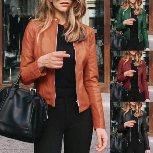 New Fashion Women Jacket Solid Color Stand Collar Autumn Winter Thick Warm Coat Top Streetwear