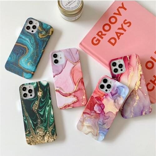 Ottwn Fashion Marble Phone Case For iPhone 12 Pro Max Mini 11 Pro Max X XR XS Max 7 8 Plus SE 2020 Shockproof Hard PC Back Cover