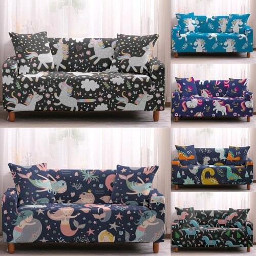 Fashion Multicolor Animals Pattern All Inclusive Elastic Sofa Cover Soft Couch Slipcovers with Pillowcase 9 Colors 1-4 Seaters