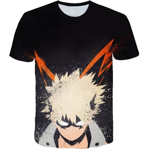Creative My Hero Academia anime t-shirt for men student novelty quality anime 3d oversized t-shirts for kids boys manga top