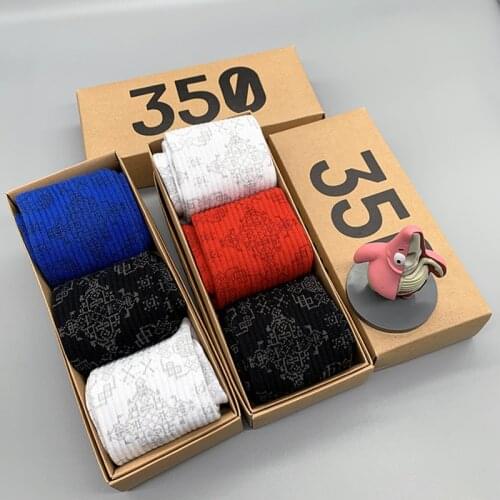 New Harajuku Stocks Cotton Socks Hip Hop Street Sports 3 Pairs/Box Socks Men And Women Stocks Spring Tide Socks