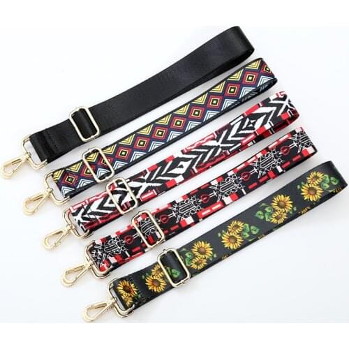 New Nylon Belt Shoulder Bag Strap For Crossbody Bag Women Wide Straps Floral Geometric Handles Adjustable Strap Bag Accessories