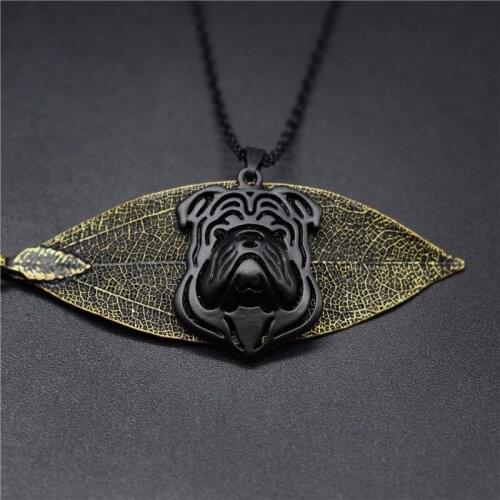 4 Colors New English Bulldog Charm Necklace Trendy Metal Dog Jewellery English Bulldog Pendant Necklace Women