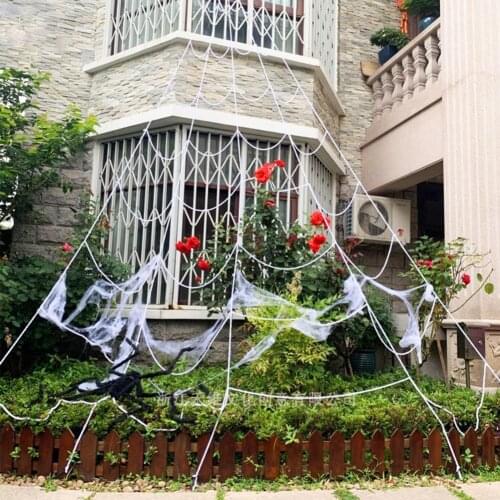 Spider Web Decoration Simulated Enhance Horror Ambient with Screw Halloween Decorations Spider Web Yard Triangular Decor for Out
