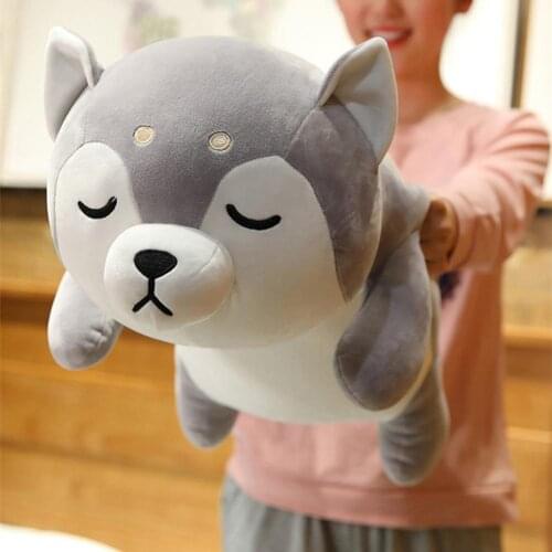 Crawling Husky Dog Plush Stuffed Soft Animal Doll Cushion Kids Toy Xmas Gift Home Decor Girls favorite dogs