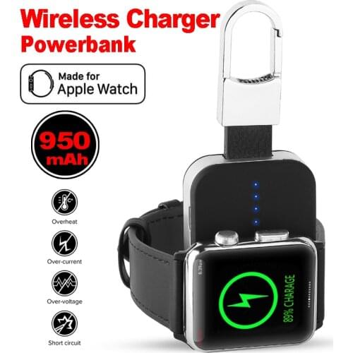 Portable QI Wireless Charger For Apple Watch 1 2 3 4 Series 950mah Power Bank Outdoor Mini Charger For Apple Watch