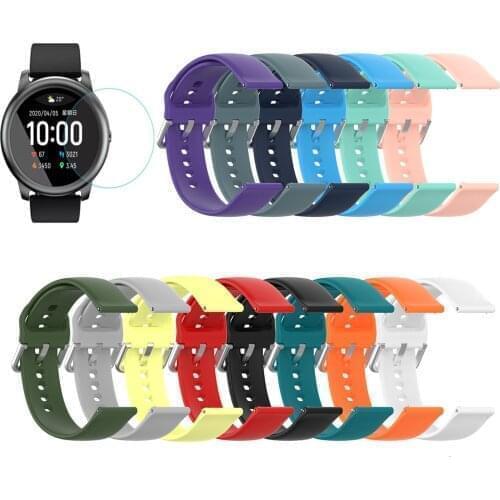 For Xiaomi Solar Ls05 Silicone Strap With Film Watchbands Solid Color Bracelet Smart Watches Bands