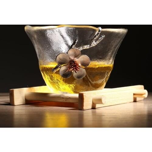 Japanese Style Hammered Pattern Coffee Tea Glass Cup Bowl Teacups Transparent Wine Glass Mugs Kung Fu Tea Cup