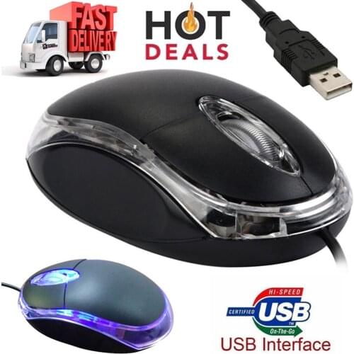 1000DPI USB Wired Mini ABS Optical Mouse Office Desktop Optical Computer Laptop Anti-slip Mice