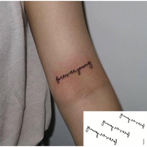 Waterproof Temporary Tattoo Sticker Lovely Cute Line Letters Design Tatto Flash Tatoo Fake Tattoos for Kids Men Women