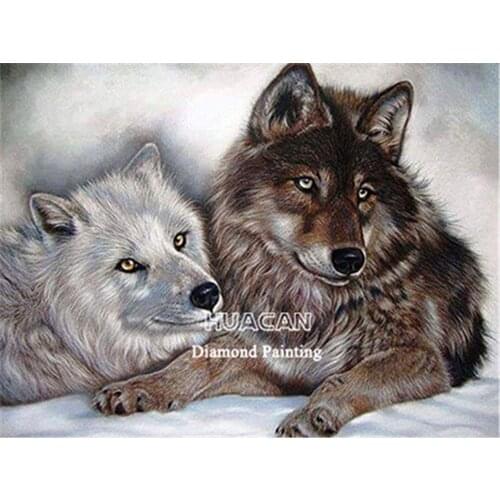 Wolf Snow Animal DIY Embroidery 11CT Cross Stitch Kits Craft Needlework Set Cotton Thread Printed Canvas Home Dropshipping