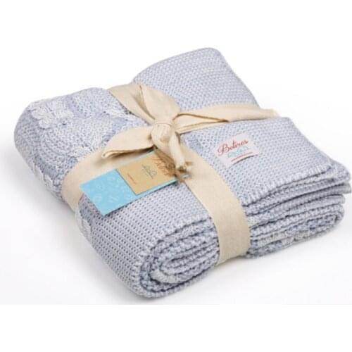 Knit Baby Blanket Blue