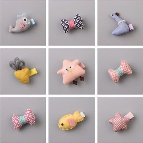 Korean Cloth Art Hairpin 2020 New Baby Girls Animal Hair Accessories Children Pure Manual Clip Toddler Kids Barrettes Headwear