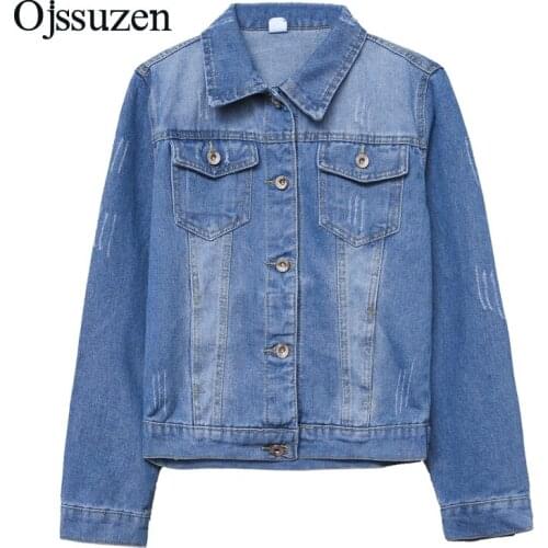 Washed Coats Denim Blue Jacket Womens Basic Vintage Jeans Jackets Female Spring Korean Womans Coat