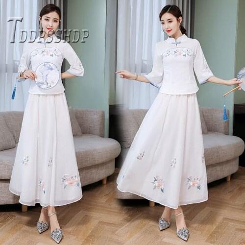 2019 Han Dynasty China Ancient Women Sets Elegant Blouse and Skirt Female Sets