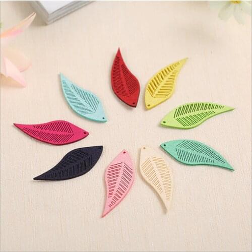 10pcs/lot chams leather leaves tassel for jewelry making diy flannel tassels for diy earring phone hanging pendant accessories