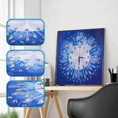 3D Special Shaped Diamond Embroidery Frower Wall Clock 5D Diamond Painting Cross Stitch Watch Diamond Living Room Decor