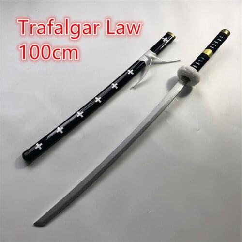 Anime Wooden Sword Weapon Roronoa Zoro Cosplay Trafalgar Law Wood Ninja Knife Samurai Trafalgar D Water Law Sword Prop Toys