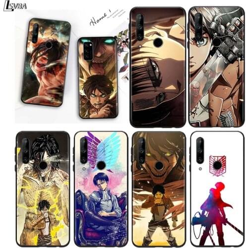 Anime attack on Titan for Huawei P10 P20 Pro P30 P40 Y5 Y6 Y7 Y9 2019 Nova 7i 5T 5i 5 4e 4 3i 3e 3 Bright Black Phone Case