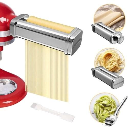 HOT-Noodle Maker for Kitchenaid Accessories Grinder with Noodle Lattice Roller Spaghetti Cutter 8 Thickness Settings