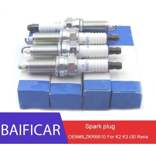 Baificar Brand New Genuine Platinum 4 PCS Spark Plug ILZKR6B10 For Kia Freddy K2 K3 Sauer Hyundai 09-16 Elantra I30 Rena