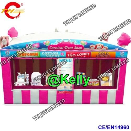 Free shipping commercial Carnival Booths and Tradeshow Kiosks, custom make printed inflatable snack booth treat shops for sale