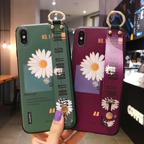 Sumkeymi Wrist Strap Flower Phone Holder Case For iphone 11 Case For iphone 12 7 8 Plus mini Pro Max X XS XR Hand Band Case
