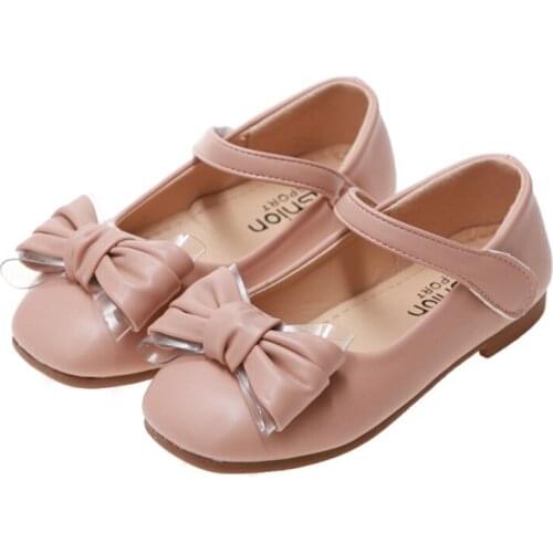 Skoex Kids Casual Flat Shoe Girls Fashion Non-slip Breathable Princess Shoes Adorable Bows Ballerina Slip-on Children Shoes