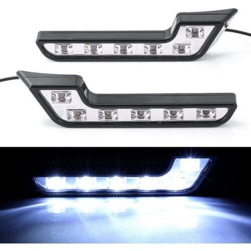 2PCS Universal 6LED Car Driving Lamp L Shape Fog 12V DRL Daytime Running Light Kit Car Styling Super White