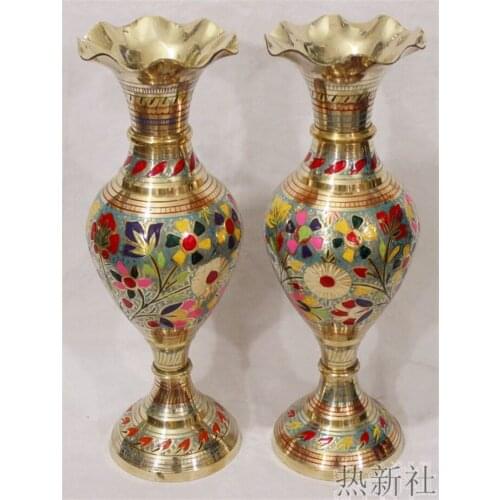 India imported bronze vase vase Pakistan crafts ornaments home furnishings floral gift