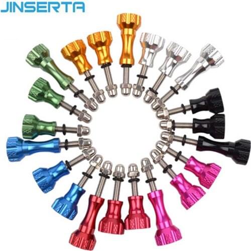 JINSERTA Aluminum Colorful Thumb Knob Bolt Nut Screw for Xiaomi Yi 2 II 4K Go Pro SJ4000 accessories (1 Long and 2 Short )