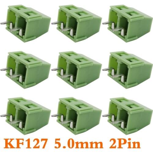 20Pcs/Lot KF127-5.0-2Pin PCB Terminal Connector KF127-2P 300V 10A Screw Block Terminal KF127 5.0mm 2P Straight Pin PCB Adapter