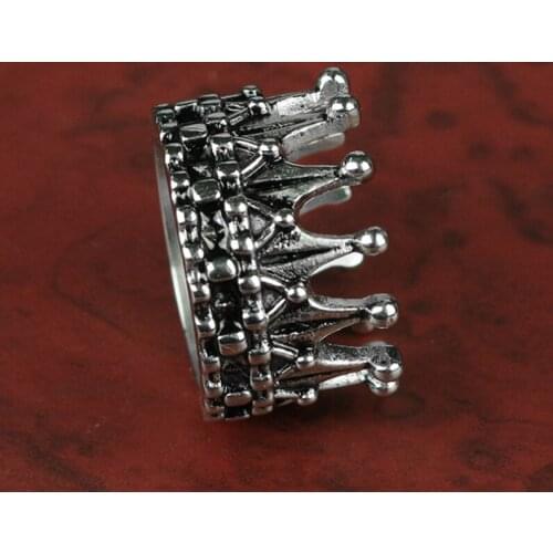 New eejart 316L stainless steel Rings Black Royal King Crown Knight Fleur De Lis Cross Vintage Rings for Male ring Wholesale