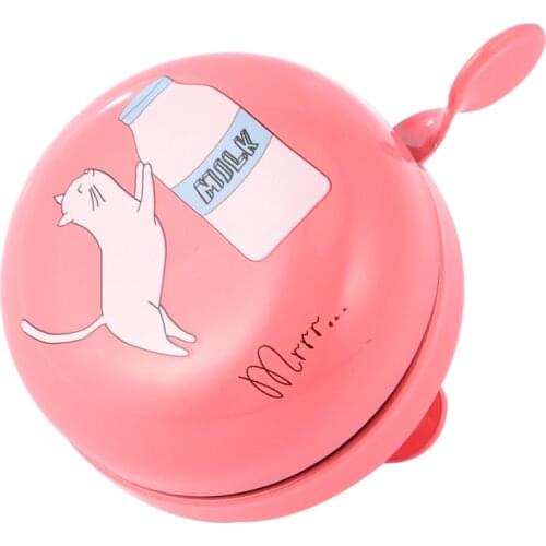 Bicycle Bell Decor Bike Bells Printed Kitten Milk Bottle Bike Bells Crisp Sound Ring Bell Scooter Tricycle Children Random Color