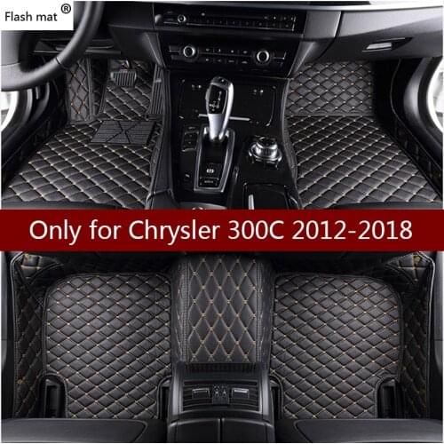 Flash mat leather car floor mats for Chrysler 300C 2008-2014 2015 2016 2017 2018 Custom foot Pads automobile carpet car covers