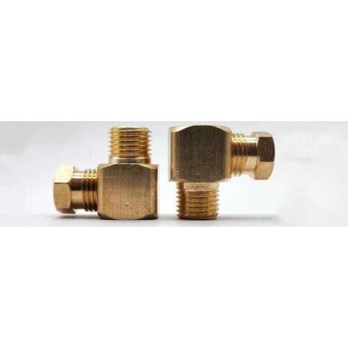 Brass Elbow Compression Ferrule Tube Pipe Fitting Lubrication Pipe Joint Connector 4mm 6mm To M6 M8 M10 1/8" BSP Male