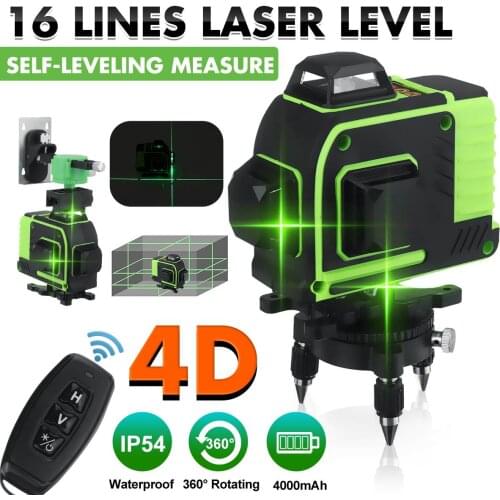 FASGet 4D 16 Lines Laser Level green line SelfLeveling 360 Horizontal And Vertical Super Powerful Laser level Beam laser level