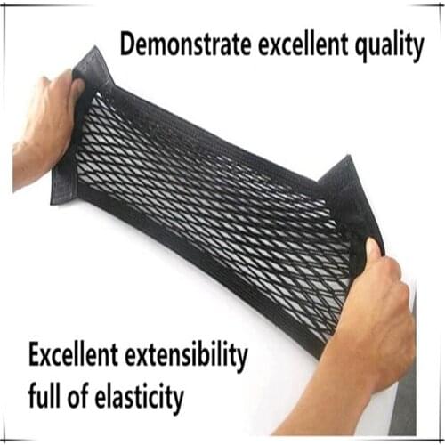 Hot Car Back Rear Trunk Seat Storage Bag Organizer Double-deck Magic Sticker Elastic String Net For Fiat Punto 500 Bravo Freemon