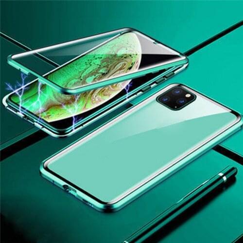 Magnetic Adsorption Protective Transparent Case for iPhone 12 5.4”/ 6.1”/ 6.7” Phone Ultra-thin Double-sided Glass Cover Shell